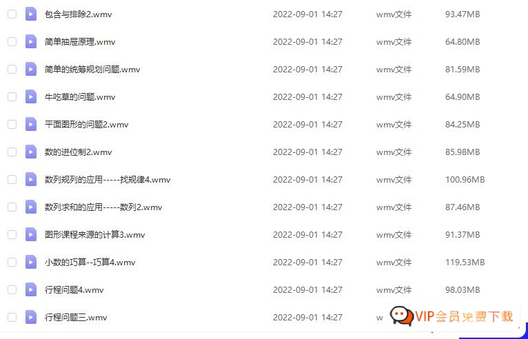 数学思维方法启迪《华罗庚小学奥数精讲》包含（3456年级全套）视频课程 百度网盘