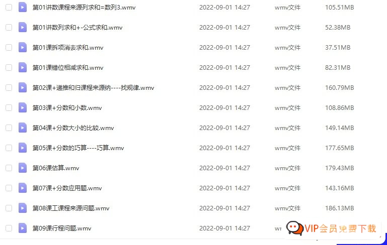 数学思维方法启迪《华罗庚小学奥数精讲》包含（3456年级全套）视频课程 百度网盘