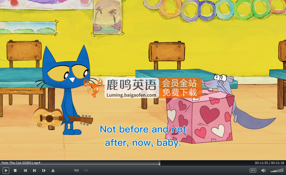 Pete the Cat皮特猫英文版带英文字幕，全1-2季共21集，1080P高清视频，百度网盘下载！