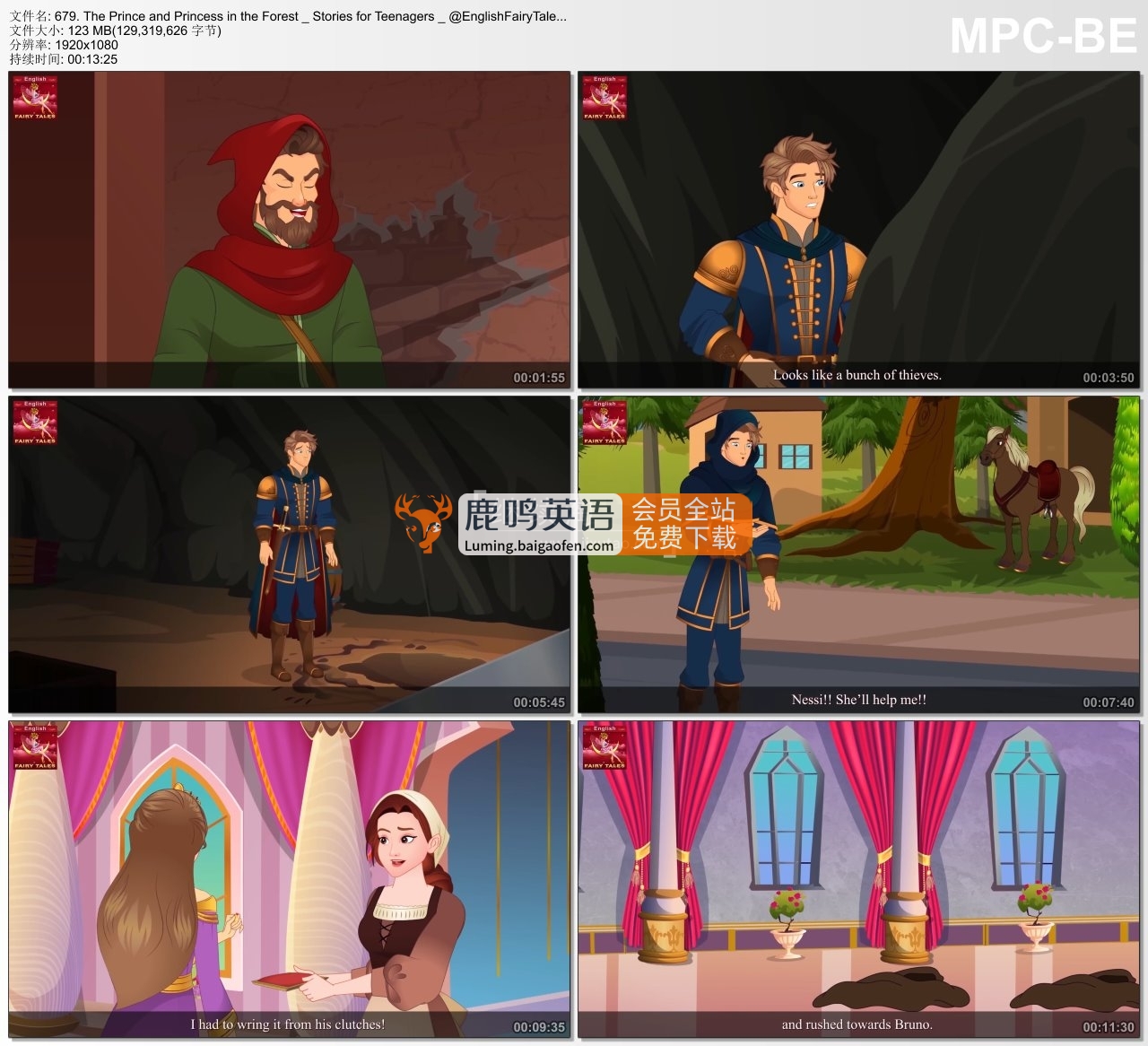 English Fairy Tales英语动画神话故事系列，全776集，1080P高清视频带英文字幕，百度网盘下载！