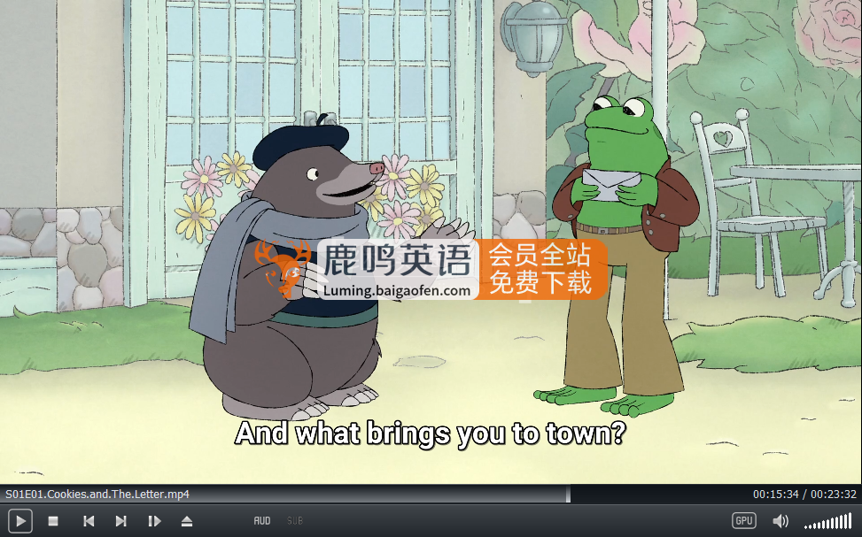 英文动画片《Frog and Toad 青蛙和蟾蜍》全二季共17集，1080P高清视频带中英文字幕，带配套音频MP3，百度网盘下载！