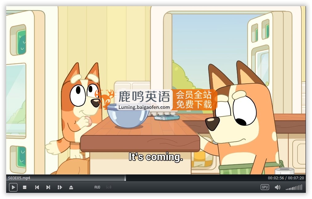 英文版《Bluey 布鲁伊一家 全集》全1-3季 迷你剧共194集，1080P高清视频带英文字幕，带配套音频MP3，百度网盘下载！