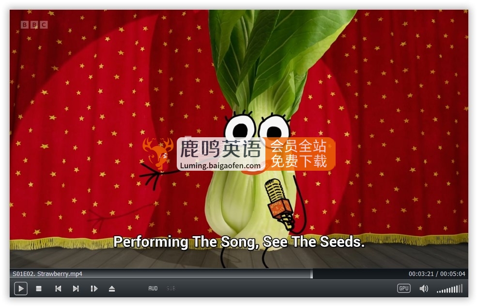 BBC水果蔬菜认知英文动画片《Roots and Fruits》全2季共47集，1080P高清视频带英文字幕，百度网盘下载！