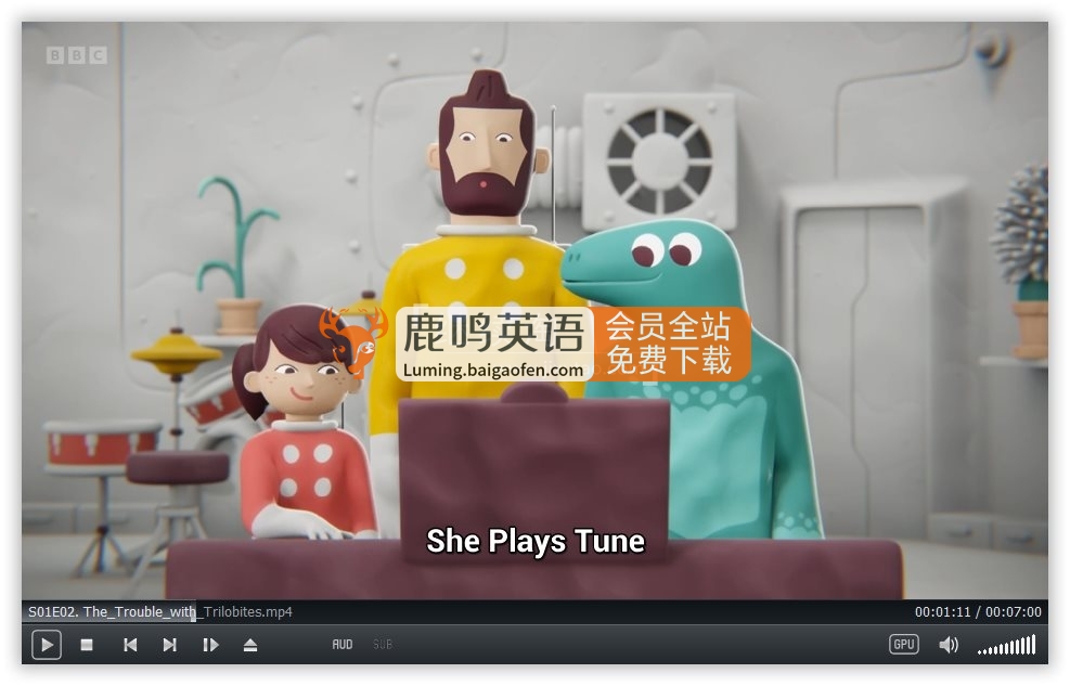 BBC英文动画《Big Lizard 大蜥蜴》全52集，1080P高清视频带英文字幕，百度网盘下载！