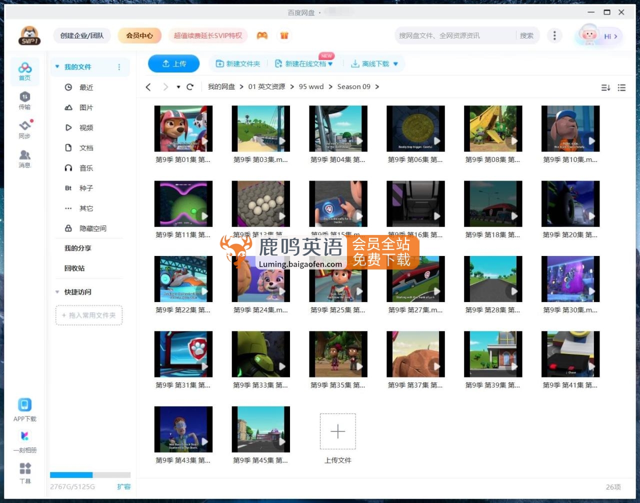 PAW Patrol汪汪队立大功英语动画片，全11季共511集，1080P高清视频带英文字幕，带配套音频MP3，百度网盘下载！