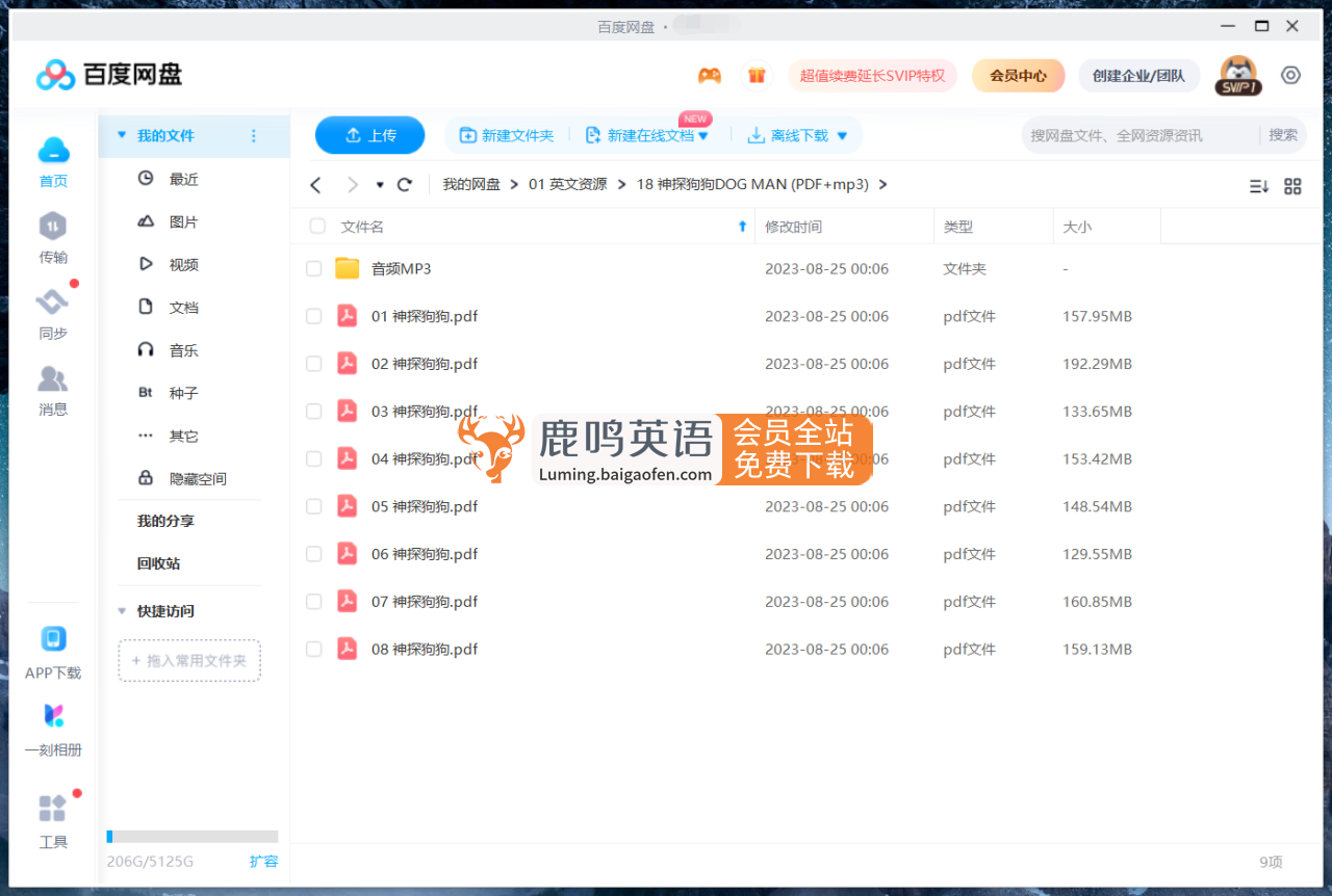 《神探狗Dog Man》幽默原版英文漫画桥梁书，8册PDF绘本 音频MP3，百度网盘下载！