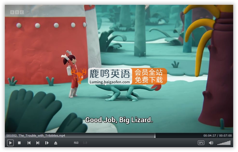 BBC英文动画《Big Lizard 大蜥蜴》全52集，1080P高清视频带英文字幕，百度网盘下载！