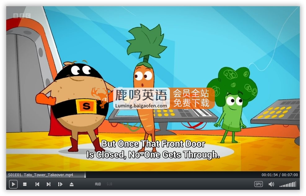 BBC英语启蒙动画Supertato超级土豆，全1-3季共78集 儿歌12集，1080P高清视频带英文字幕，带配套音频MP3，百度网盘下载！