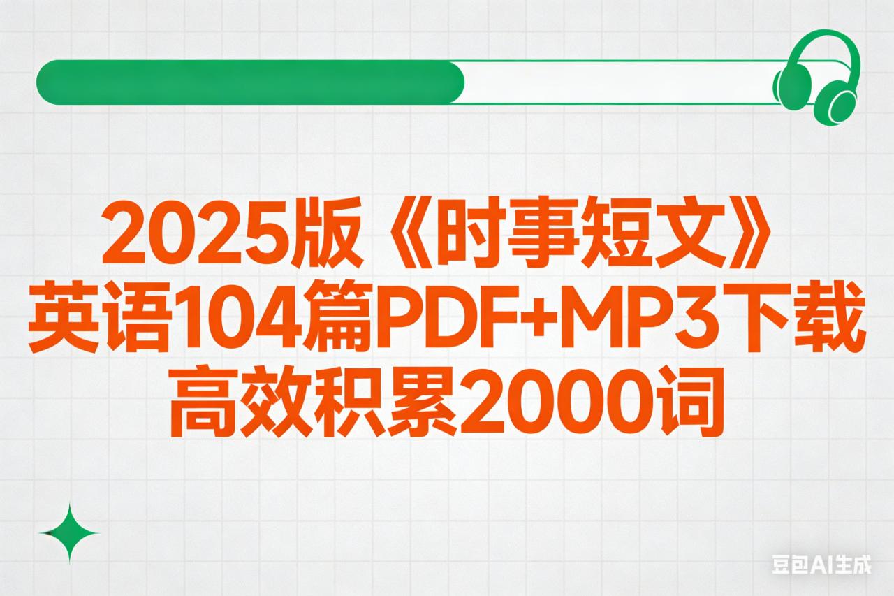 2025版《时事短文》英语104篇PDF+MP3下载 高效积累2000词 学习资源百度网盘下载